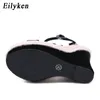 Eilyken Fashion Women Summer Buckle Strap Leisure Platform Sandals Wedges High heels 15CM Shoes Q1217