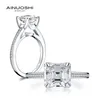 Ainuoshi Fashion 925 Sterling Silver 2.5 Carat Asscher Cut Engagement Ring Simulated Diamond Wedding Silver Ring smycken gåvor Y200106