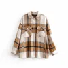 Winter coats and jackets women thick green plaid plaid jacket casual button office ladies jackets vintage overcoat outwear 201106