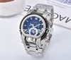 Ongeslagen horloge 2020 Luxe merk Roestvrij staal dubbele wijzerplaat 52 mm Men Quartz Watch Waterdichte multifunctionele horloges299P