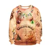 Unisexe Spoof Ugly Christmas Sweater Vacances Santa Elf Funny Noël Faux cheveux Jumper Holiday Party Sweat à capuche Tops 201123