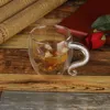 Kubek kubek kryształ szklany luksusowe podwójne warstwy butelka z herbatą herbaty nosorożce pijowe lj200821