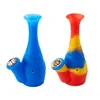 Mini Silicone bong colored Portable folding recycler Smoking Glass Water Bongs 155 mm waters Hookahs