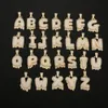 Whosale A-Z nom personnalisé lettre initiale pendentif collier pour hommes avec 24 pouces corde chaîne or argent bijoux