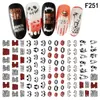 Nail Art Stickers Decals Manicure Tools Pumpkin Skull Design Halloween Water Transfer DIY Nails Decorations Sticker