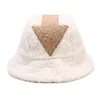 Inverno quente balde chapéu y pelúcia grosso pescador bonés moda seta impressão macio outono chapéu de sol feminino bacia chapeau 2020 branco7666082