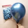 100pcs / lot Métallique Or Rose Argent Bleu Or Violet Ballon De Mariage Joyeux Anniversaire Latex Métal Chrome Ballons Air Hélium Balon T200526