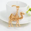 Belle mignon désert Camel coloré diamant strass animal porte-clés populaire mode ins luxe designer sac charmes porte-clés