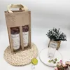 Jute Wijnfles Gift Bag Draagbare Eco Verpakkingsdrager Tas