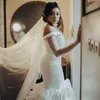 Pailletten Sparkly Mermaid Wedding Dress Off The Shoulder Lange Mouwen Rufflus Rok Afrikaanse Bruidsjurken Plus Size Vestido de Noiva