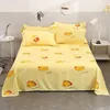 Floral Bed Flat Sheet Lakens Kussensloop Kind Kinderen Volwassenen Bedspread Matras Protector Cover + 2PC Gratis kussensloop 201113