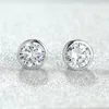 Simple Fashion Earrings Gold Plated Bling Round CZ Diamond Stud Earings for Men Women Nice Gift Whole5335798