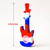 4inches Silicone Guitar Smoking Pipe Hand Pipes with bowl Oil Rigs Glass Bong DHL/fedex Free