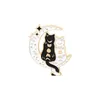 Brooches Pin for Women Men Kids Moon Black Cat Enamel Fashion Dress Coat Shirt Demin Metal Brooch Pins Badges Promotion Gift Wholesale