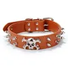 Punk Skull Pet Dog Collar PU CHURO DE CAZENCIONO PESCOM AJUSTÁVEL PITBULL BULLDOG CLAR