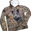 SONSPEE Camo Long Sleeve Hooded Shirts 3D Printing Hoodie/Sweatshirt/Zipper Man Women Jungle hunting Wild Boar tops C1117