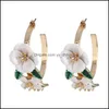 Hoop hie kolczyki biżuteria herdream c w kształcie kupienia farba 4 kolory kolor Kolor liści kwiatowe koło dla kobiet słodkie romantyczne modne upuszczenie