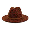 Leopard Top Hat Dla Kobiet Mężczyzn Szeroki Brim Kapelusze Formalny Kapelusz Kobieta Jazz Panama Cap Mężczyzna Film Fedora Caps Mens Trilby Chapeau Moda Akcesoria