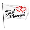 Fashion Just Married Flags Banners 3X5FT Poliestere 100D Colori vivaci di alta qualità con due occhielli in ottone