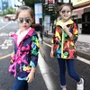 2020 Girls Hooded Jackets Kids Long Windbreaker Children Rain Coats Water proof Outfits Girl Sport Raincoat Teenagers Outerwear LJ201128