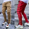 Godlikeu Cargo Pants Spring och Autumn Mens sträcker Multi-Pocket Reflective Straight Sports Fitness Casual Trousers Joggers