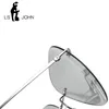 LS JOHN Pilot Lunettes de soleil polarisées photochromiques Hommes Marque Designer Vintage Ultraléger Lunettes de soleil en titane sans monture pour femmes Q0121