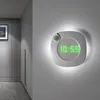 Led Pir Motion Sensor Väggklocka Lampa 360 grader USB Modern Design Digital Watch Time Inomhus Kök Bathoom Studie Nattljus 220115