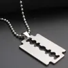 Titanium Steel Fashion Razor Blades Pendant Necklaces Punk Rock Men Jewelry Cool Shaver Necklace for Party Gift307z