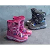 Russia Winter Children's Snow Boots Boys Girls Fashion Waterproof Warm Shoes -30 Degree Kids Thick Mid Non-slip Boots LJ201202