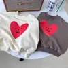 Spring Unisex cute heart printing sweatshirts Children cartoon long-sleeved pullovers 220125