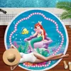 Nouvelle mode femmes grande 150 * 150 serviette de bain en tissu microfibre pour la plage épaisse sirène imprimer décor à la maison serviette de plage ronde Y200429