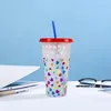 Любовная соломенная пластиковая вод Кубок кружки напитки цветные чашки холодные до синего монослоя обесцвечивание воды кубок море CCA11946