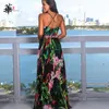 プラスサイズの服セクシーパーティー女性のためのBOHO夏のドレス女性の多色Vネックマキシ長いES新しいローブF1130
