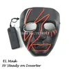 Nyaste El Wire Mask 13 Stil tillgänglig Freight Mask LED Strip Light Mask Decor för nyhetsbelysning Party Supplies T200907