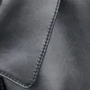 Nerazzurri Faux vestes en cuir femmes manches longues cordon automne vêtements pour femmes plus taille veste en cuir pu noir LJ201012