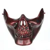 Máscara de esqueleto meia face real combate guerreiro máscaras faciais festa de halloween máscara assustadora 90517201074