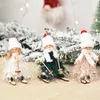 スキー人形クリスマスツリー吊りペンダントメリークリスマス木製タッセル糸スキー人形ペンダント新年パーティー家の装飾
