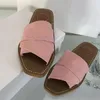 Strand Designer Woody Frauen römische Hausschuhe Sommer Sandalen Perle Damen Loafer Print Slide Wide Flat Lady Sandal Slipper