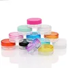 100 x 2G di piccole dimensioni da viaggio crema vasetto bottiglie trucco nail art cosmetico contenitore di plastica vuoto campione display vaso di latta storageshipping