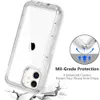 Custodia per paraurti antiurto per armatura per iPhone 12 11 Pro Max XR XS X 6 7 8 Plus Custodia rigida per telefono TPU con protezione resistente trasparente per PC