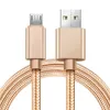 Telefonkabel 2.4a Unbuken Metall Braid Typ C USB/Mikrokabel Ladegerät für Samsung S10Plus S9 S7 Edge Android 1m3ft/2m6ft/3m 10ft