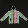 Herennestpatroon Reflecterende jassen kleurrijke reflecterende jassen windscheper mannen waterdichte jas jas voor mannelijke punk hiphop T200502