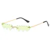 패션 심장 심장 선글라스 여성 남성 브랜드 디자인 무테없는 안경 럭셔리 트렌드 좁은 태양 안경