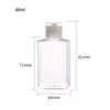 30ml 60ml Empty PET Plastic Hand Sanitizer Bottle with Flip Cap Transparent Square Shape Bottle WB3402