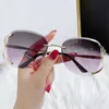 2022 mode Randlose Sonnenbrille Frauen Zonnebril Dames Vintage Oculos De Sol Feminino Vasos Lunette De Soleil Femme Gläser Y220315