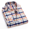 Chemises pour hommes décontracté à manches longues travail chemise à carreaux 100% coton Oxford à carreaux homme d'affaires coupe régulière boutonné automne nouveau G0105
