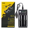 18650 Batteri Dubbel laddare med USB 2.0 Kabel Lion 2 Slit Lithium Batterier för 20700 26650 18350 14500 32650