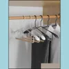 Hangers & Racks Clothing Housekee Organization Home Garden Beech Hanger Wide Shoder Nordic Simple Black White Iron Wood Non-Marking Clothes