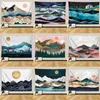 Krajobraz Malarstwo Mobelin Poliestr Scenic Tło Tapestry Art Wall Wiszące Decor Craft Beach Ręcznik Wiszący Tkaniny Dostosowane Vtky2343
