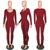 Survêtements pour femmes dames automne 2022 ensemble deux pièces mode survêtement côtelé à manches longues col rond hauts courts pantalons de survêtement femme pantalon empilé Suit1